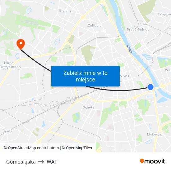 Górnośląska to WAT map