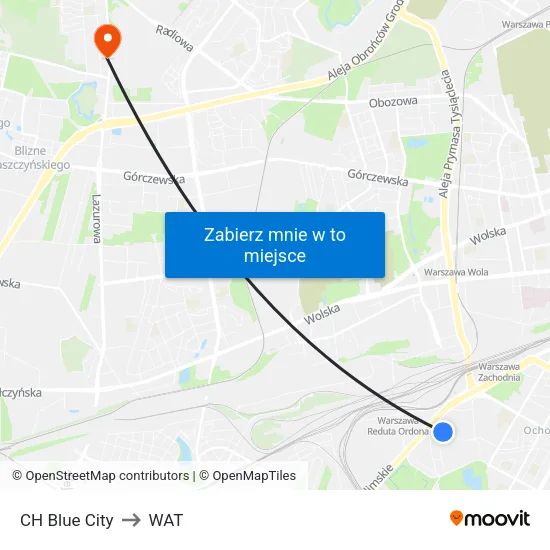 CH Blue City to WAT map