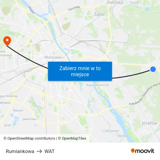 Rumiankowa to WAT map
