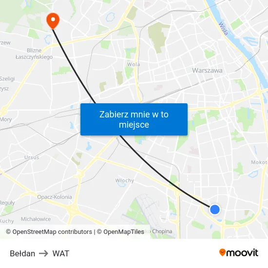 Bełdan to WAT map