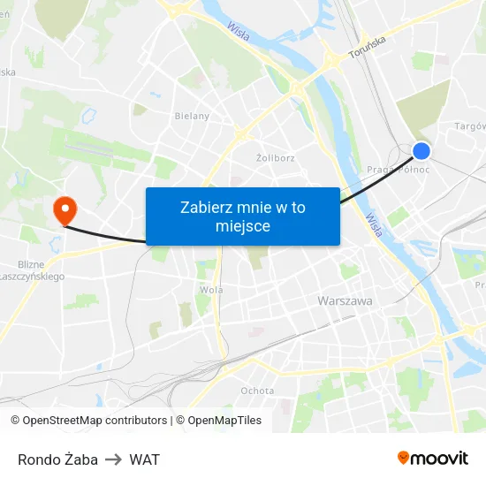 Rondo Żaba to WAT map