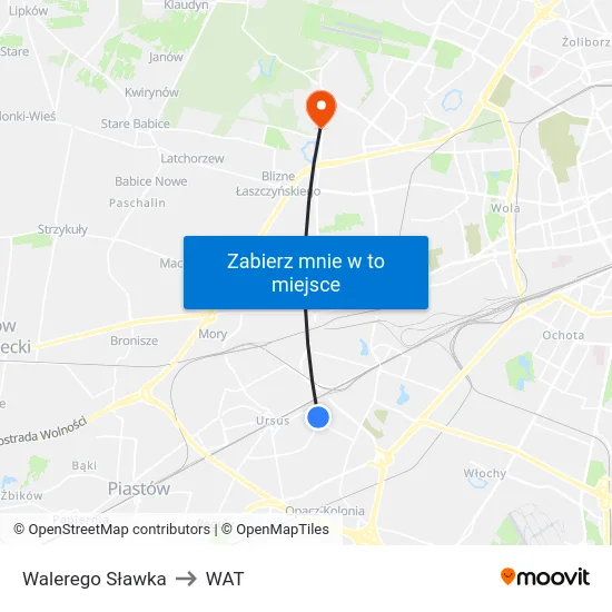 Walerego Sławka to WAT map