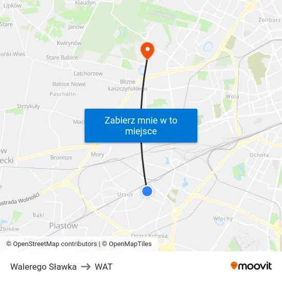 Walerego Sławka to WAT map