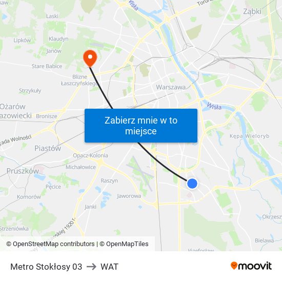 Metro Stokłosy 03 to WAT map