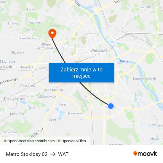 Metro Stokłosy 02 to WAT map