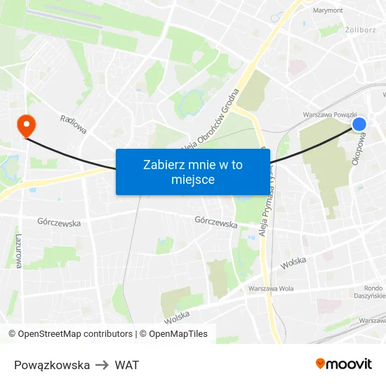 Powązkowska to WAT map