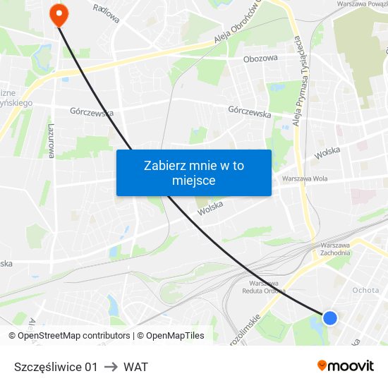 Szczęśliwice to WAT map