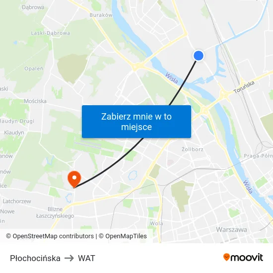 Płochocińska to WAT map