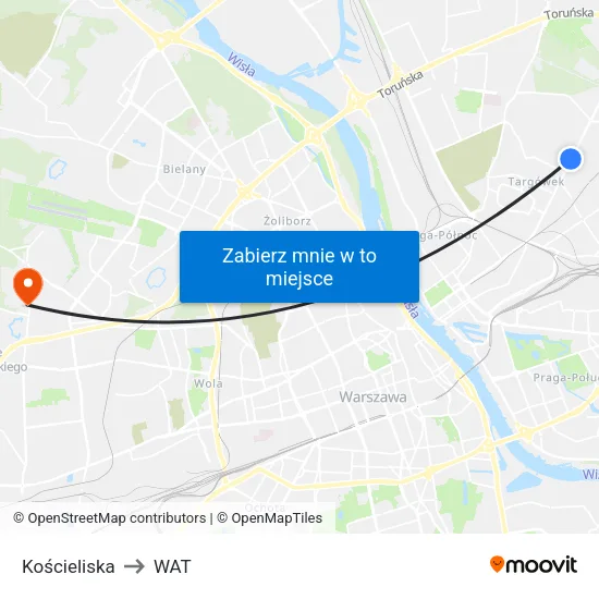 Kościeliska to WAT map