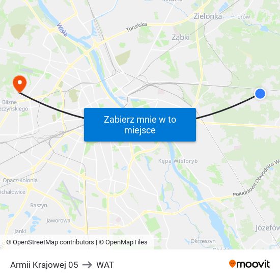 Armii Krajowej to WAT map