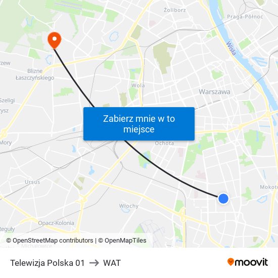 Telewizja Polska 01 to WAT map
