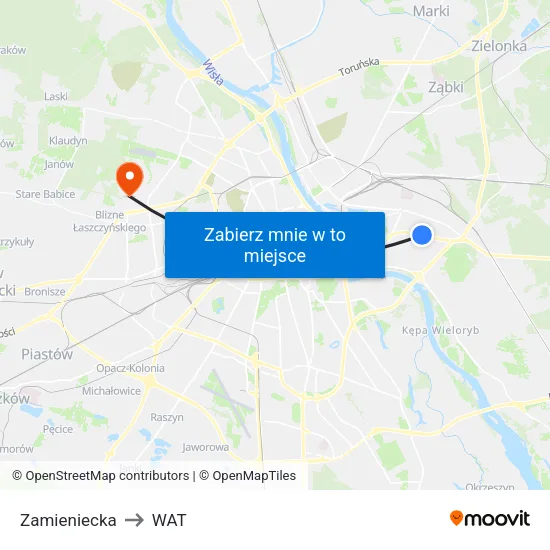 Zamieniecka to WAT map