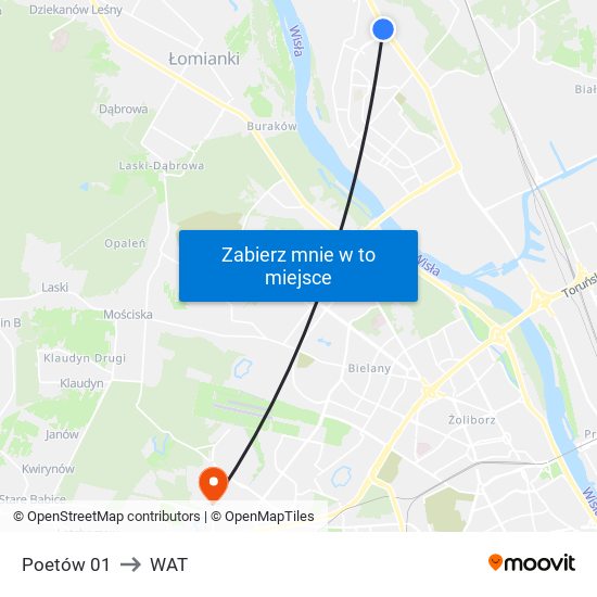 Poetów 01 to WAT map