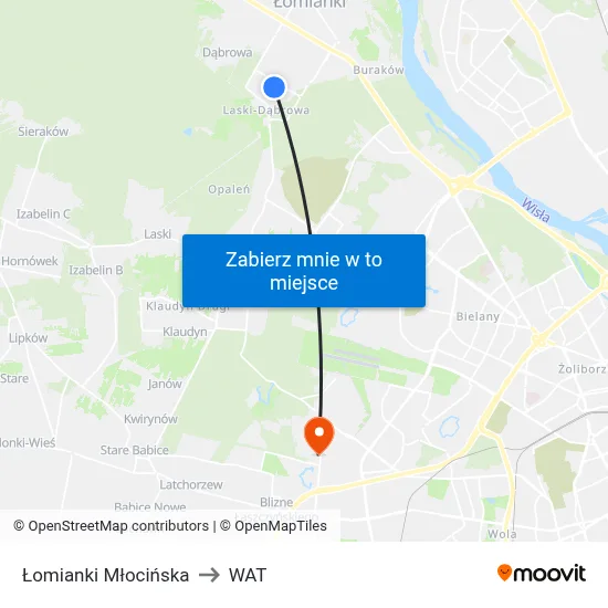 Łomianki Młocińska to WAT map