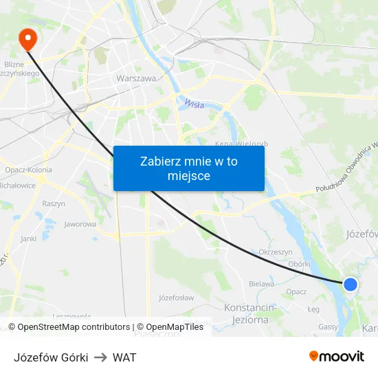 Józefów Górki to WAT map