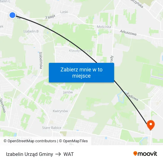Izabelin Urząd Gminy to WAT map