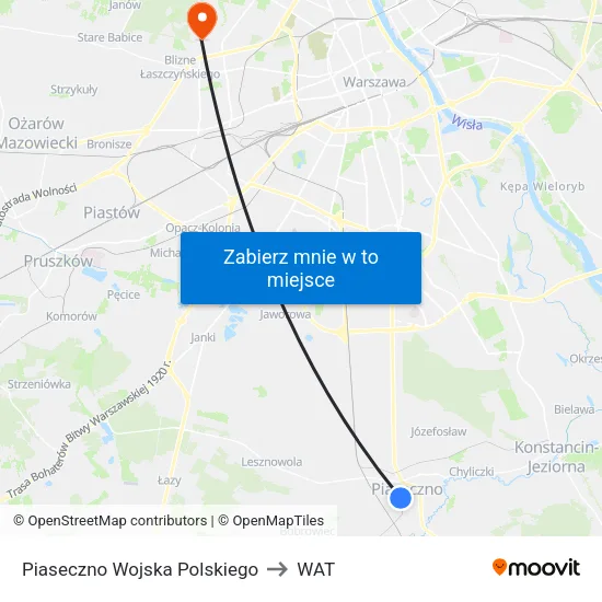 Piaseczno Wojska Polskiego to WAT map