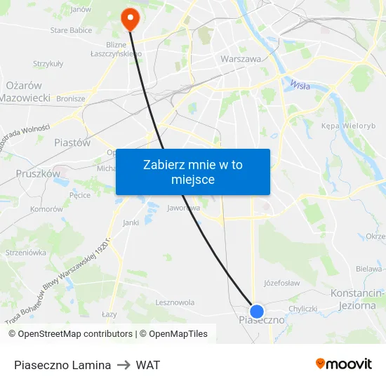 Piaseczno Lamina to WAT map