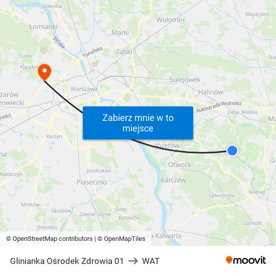 Glinianka Ośrodek Zdrowia 01 to WAT map