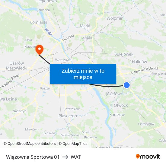 Wiązowna Sportowa 01 to WAT map