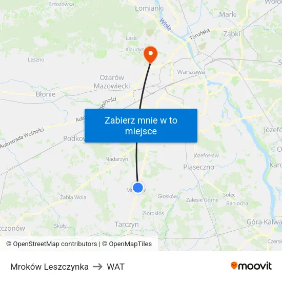 Mroków Leszczynka to WAT map