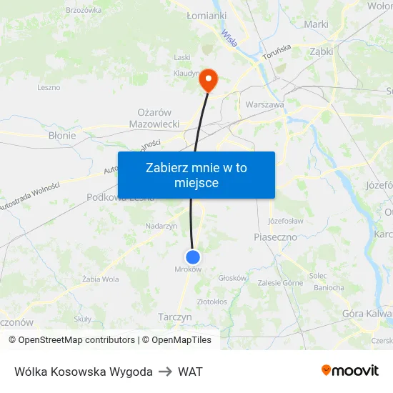 Wólka Kosowska Wygoda to WAT map