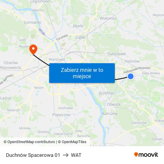 Duchnów Spacerowa 01 to WAT map