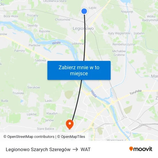 Legionowo Szarych Szeregów to WAT map
