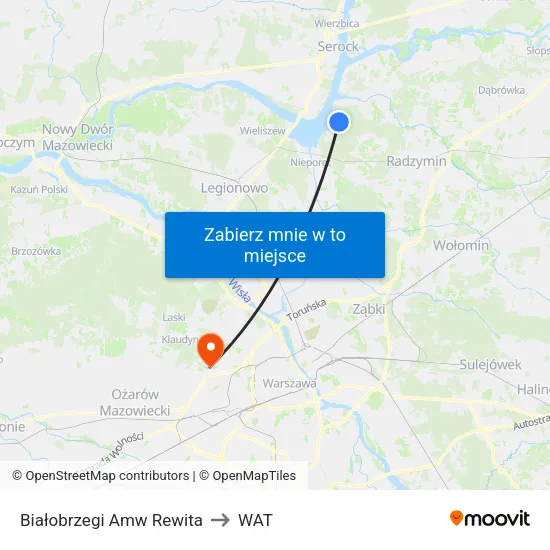 Białobrzegi Amw Rewita to WAT map