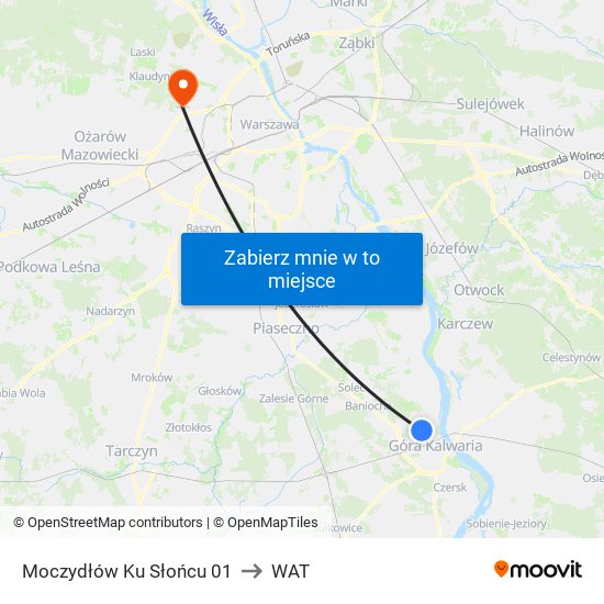 Moczydłów Ku Słońcu 01 to WAT map