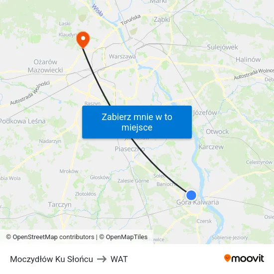 Moczydłów Ku Słońcu to WAT map