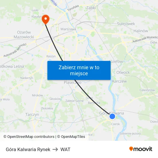 Góra Kalwaria Rynek to WAT map