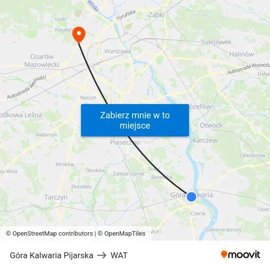 Góra Kalwaria Pijarska to WAT map