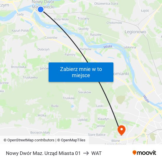 Nowy Dwór Maz. Urząd Miasta 01 to WAT map