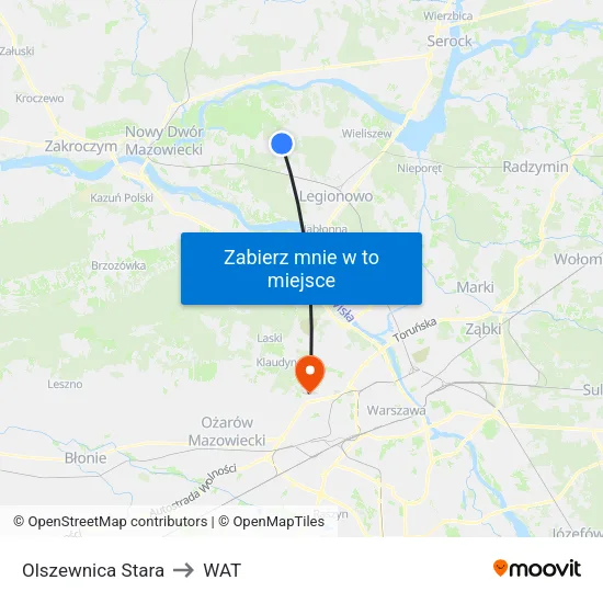 Olszewnica Stara to WAT map