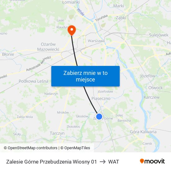 Zalesie Górne Przebudzenia Wiosny to WAT map