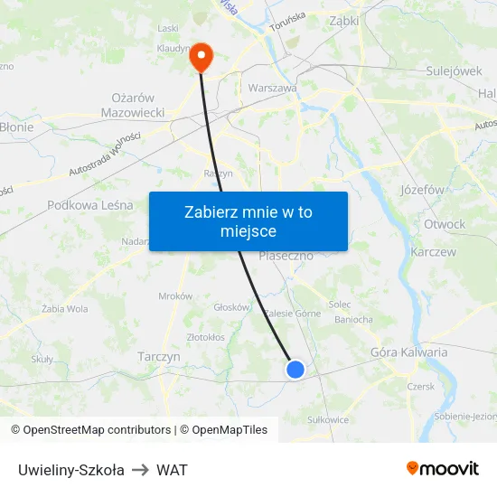 Uwieliny - Szkoła to WAT map