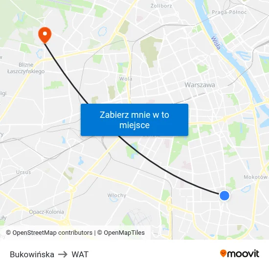 Bukowińska to WAT map