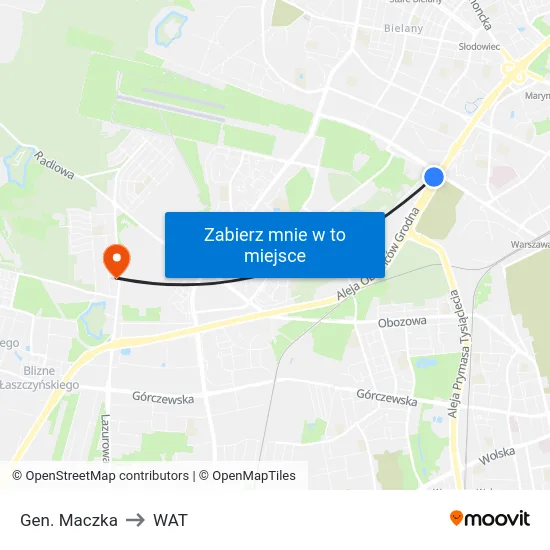 Gen. Maczka to WAT map