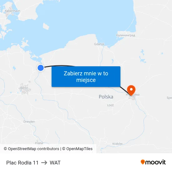 Plac Rodła 11 to WAT map
