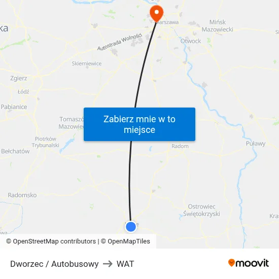 Dworzec / Autobusowy to WAT map