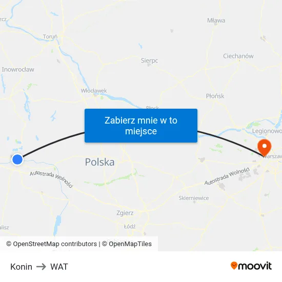 Konin to WAT map