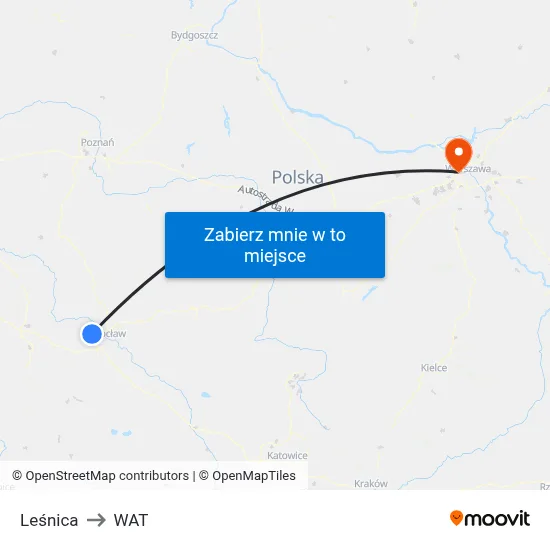 Leśnica to WAT map