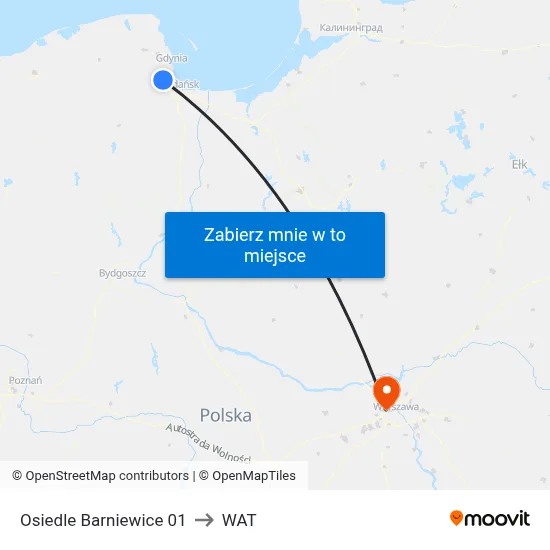 Osiedle Barniewice 01 to WAT map