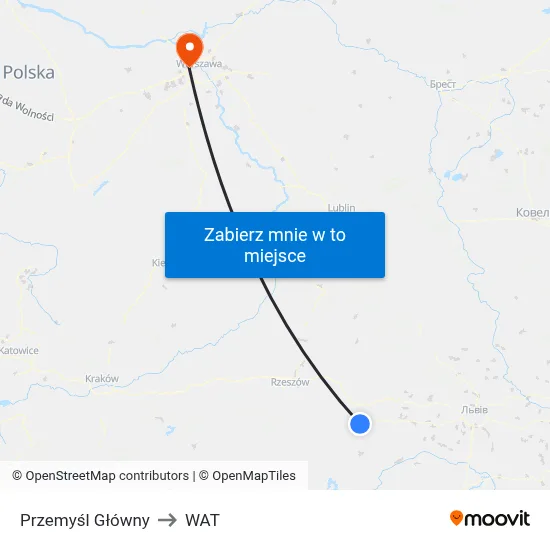 Przemyśl Główny to WAT map