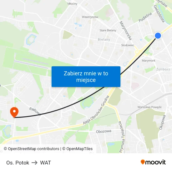 Os. Potok to WAT map