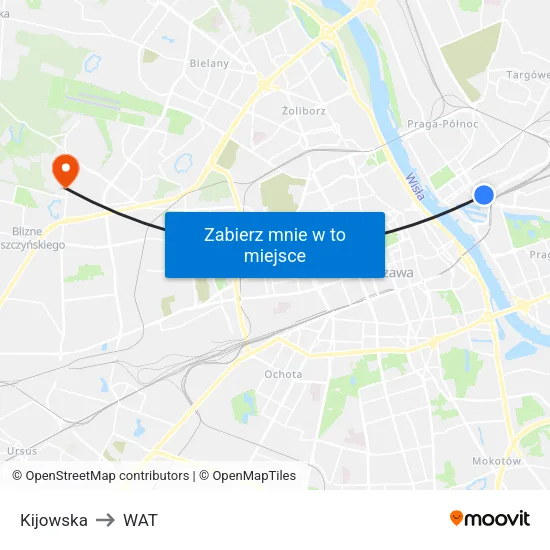 Kijowska to WAT map