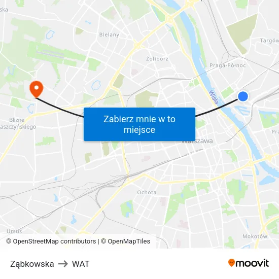 Ząbkowska to WAT map