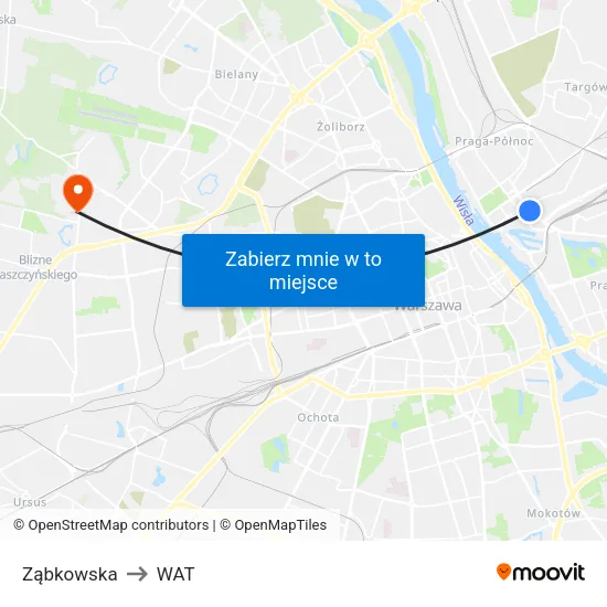 Ząbkowska to WAT map