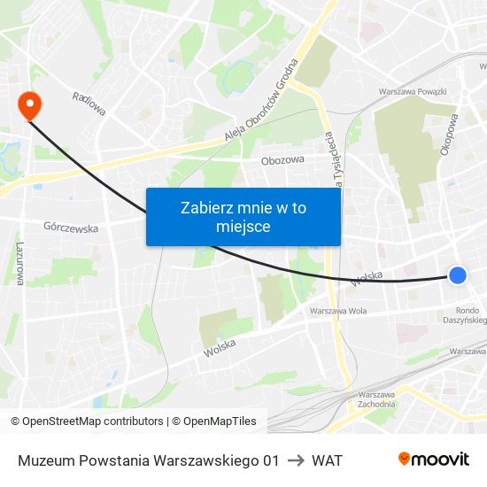 Muzeum Powstania Warszawskiego 01 to WAT map